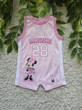Baby Girl Minnie Mouse Basketball Jersey Romper (3-6 Months)